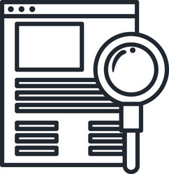 lupe with website line style icon design vector image