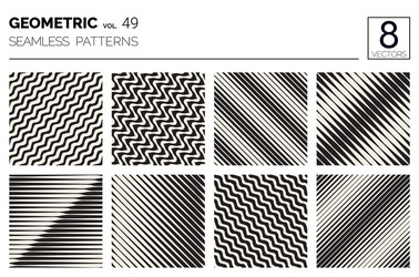 minimal geometric seamless patterns set vector image