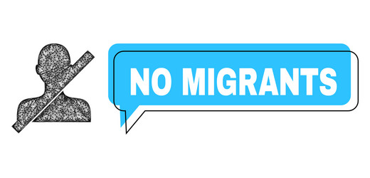 misplaced no migrants speech frame and network vector image