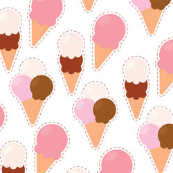 pattern background with ice cream icons vector image