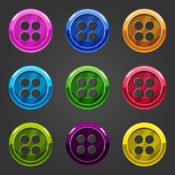 set of multicolored button closing 1 vector image