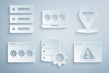 set server and gear location with sales funnel vector image