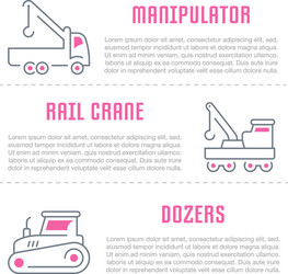 Website banner and landing page heavy equipment vector