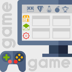 Background with game icons in flat design style vector