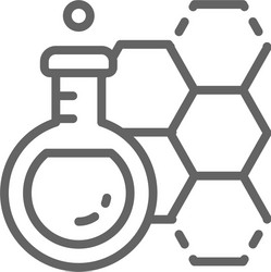 chemical flask test tube line icon vector