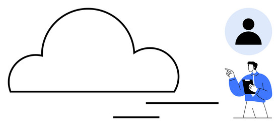 cloud technology concept with user icon vector image