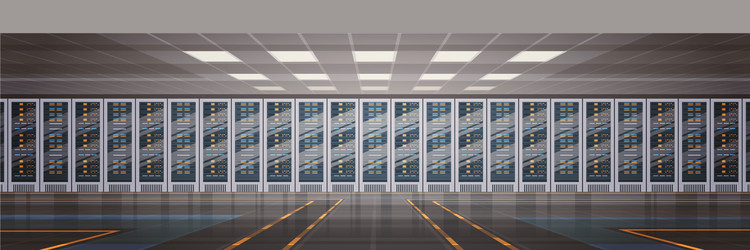 data center room hosting server computer vector