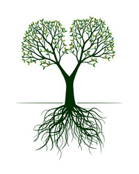 green tree outline plant Vector Image