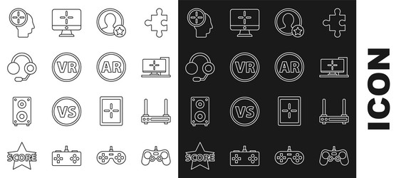 set line gamepad router and wi-fi signal vector image