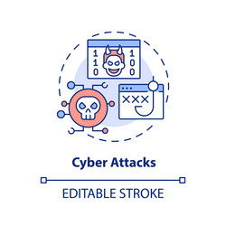Cyber attacks red concept icon Royalty Free Vector Image