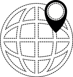 sphere planet with pointer vector image