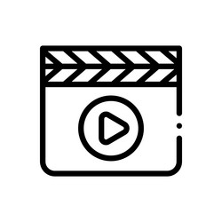 clapperboard icon thin linear style design vector image