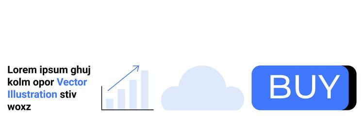 e-commerce button with cloud and graphical vector image