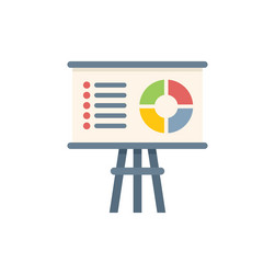 whiteboard is showing charts and data analysis vector image