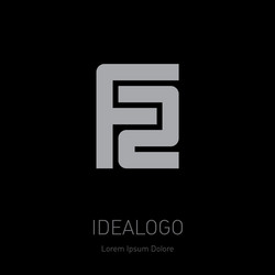 f2 - design element or icon f and 2 initial logo vector image