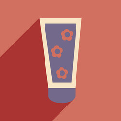 flat with shadow icon and mobile application face vector image