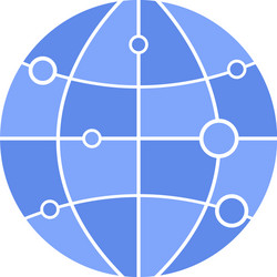 globe model with route points glyph color icon vector image