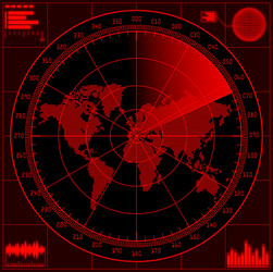 Radar Display with Global Map vector image