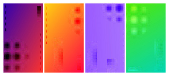 set of abstract gradient geometric backgrounds vector image