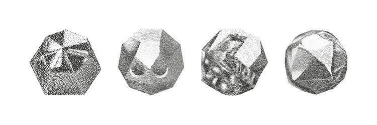 3d gradient geometric shapes with noise vector image
