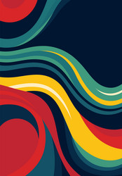 abstract background with colorful waves in retro vector image