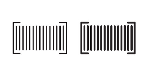 barcode read icon set in thin line for web vector image