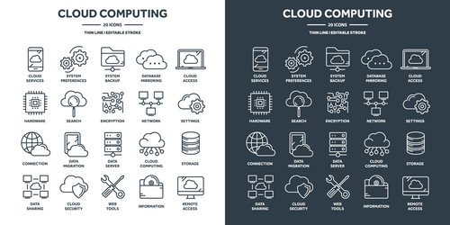 cloud computing and internet technology database vector image