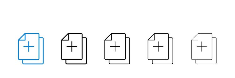 duplicate icons in five different stroke sizes vector image