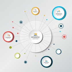 net molecule structure with circles infographic vector image