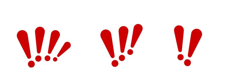 red exclamation marks in different sizes vector image