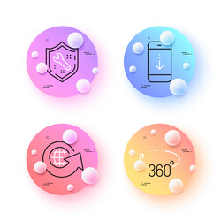 scroll down 360 degrees and world globe minimal vector image