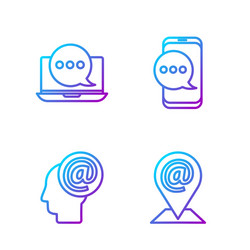 set line location and mail e-mail e vector image