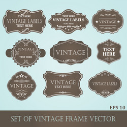 Vintage Frame Labels Vector Image