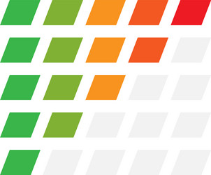 5-step simple progress level indicator with color vector image