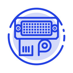 adapter connection data input blue dotted line vector image