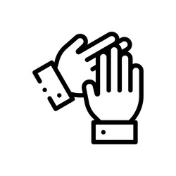 clapping icon thin linear style design isolated vector image