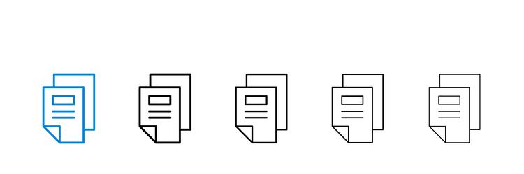 duplicate icons in five different stroke sizes vector image
