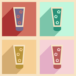 flat with shadow concept and mobile application vector image