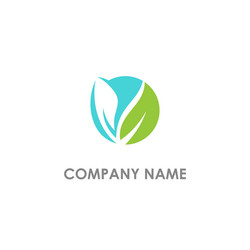 Droplet green leaf organic bio logo Royalty Free Vector