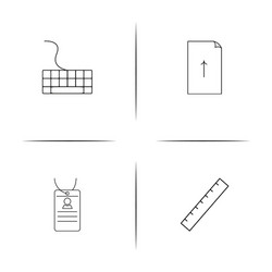office simple linear icon setsimple outline icons vector image