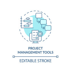 Project management tools turquoise concept icon vector