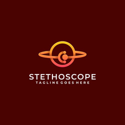 Stethoscope with circle logo design doctor vector