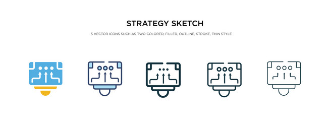 strategy sketch icon in different style two vector image
