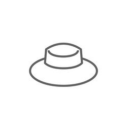 Summer hat line icon vector