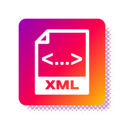 White xml file document download button icon vector