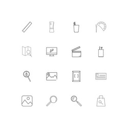 creative process and design linear thin icons set vector image