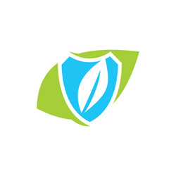 Leaf shield concept template Royalty Free Vector Image