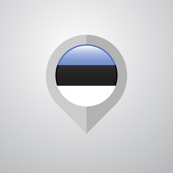 map navigation pointer with estonia flag design vector image