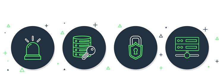 set line server security with key lock motion vector image