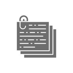 stack of notes documents with paperclip recipe vector image